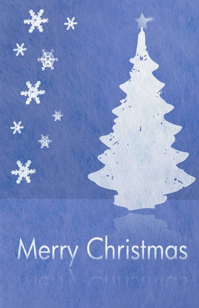 Árbol de Navidad abstracto y copos de nieve, tarjeta de Navidad — Foto de Stock