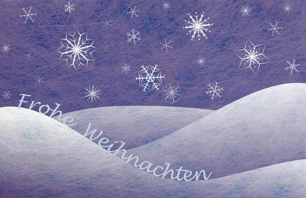 Téli táj, karácsonyi kártya — Stock Fotó
