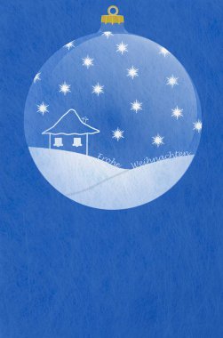 Fiber kumaş ve glitter film ve Noel top, Noel kartı