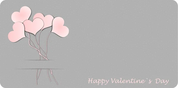 П'ять повітряних кульок серця День Валентина — стокове фото