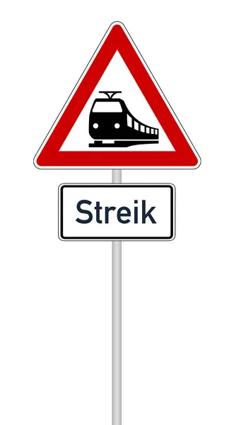 Greve sinal alemão com a palavra alemã para greve — Fotografia de Stock