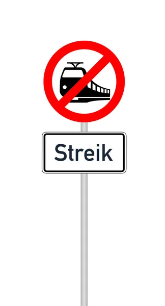 Signe de grève avec texte allemand pour grève — Photo