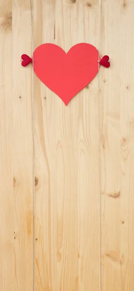 Two hearts on wood — Stock Photo, Image