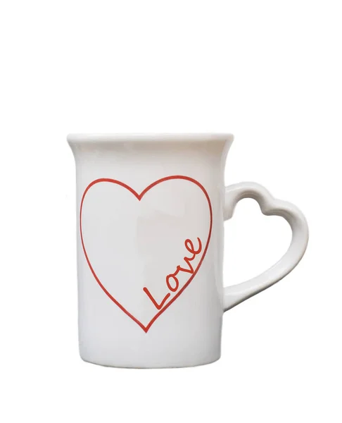 Xícara de café com texto amor — Fotografia de Stock