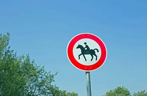 Panneau Signalisation Allemand Équitation Interdite — Photo