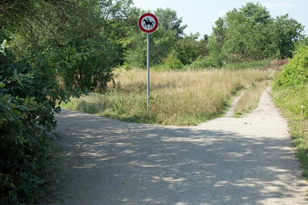 德国交通标志骑马禁止 — 图库照片