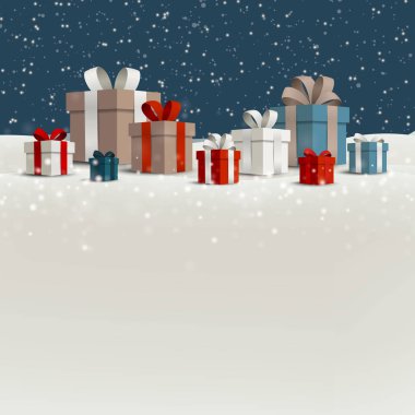 Vektör Noel tasarım hediye kutuları ile