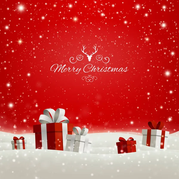 Diseño de Navidad vectorial con cajas de regalo — Vector de stock