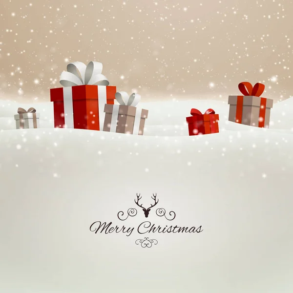 Vektor-Weihnachtsdesign mit Geschenkschachteln — Stockvektor