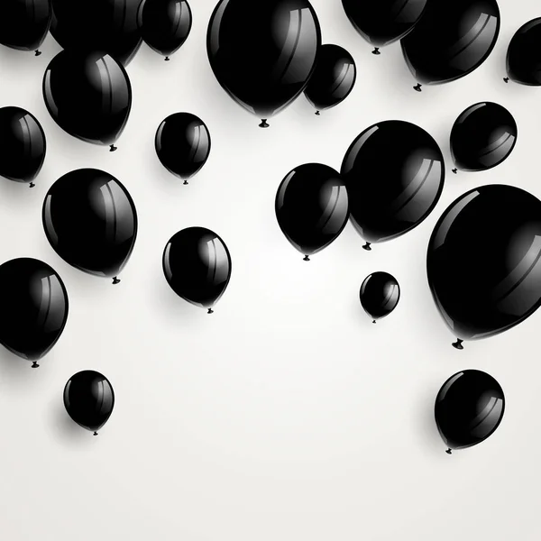 Cartel Vector Viernes Negro Venta con Globos Negros — Vector de stock