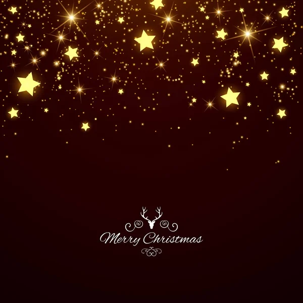 Cartão de saudação de Natal abstrato vetorial com estrelas espumantes — Vetor de Stock