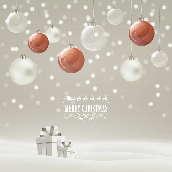 Ilustración vectorial de una tarjeta de felicitación de Navidad abstracta — Vector de stock