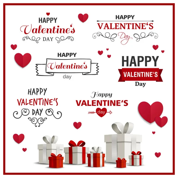 Vector Valentines Day Design Elements — Stock Vector