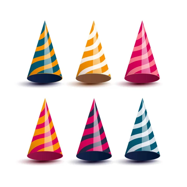Vector Colorful Party Hats — Stock Vector