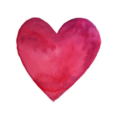 Vektör pembe suluboya kalp. Sevgililer günü tasarım. 