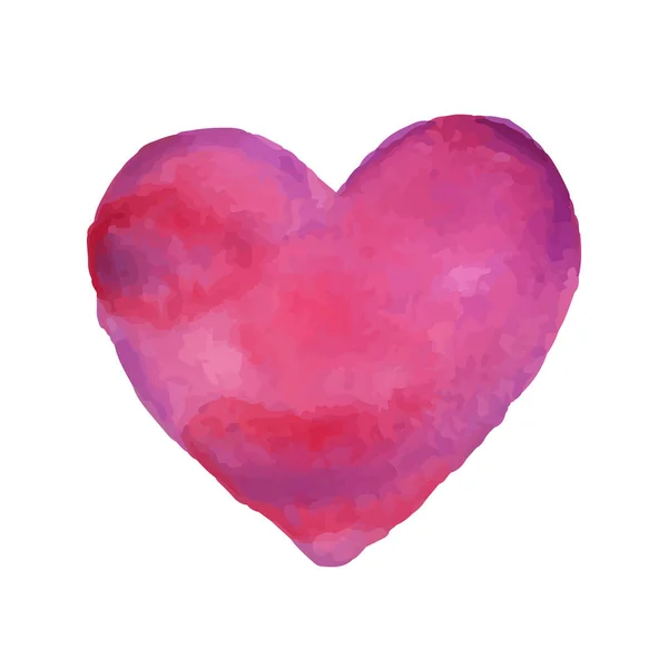 Vector roze aquarel hart. Valentijnsdag ontwerp. — Stockvector