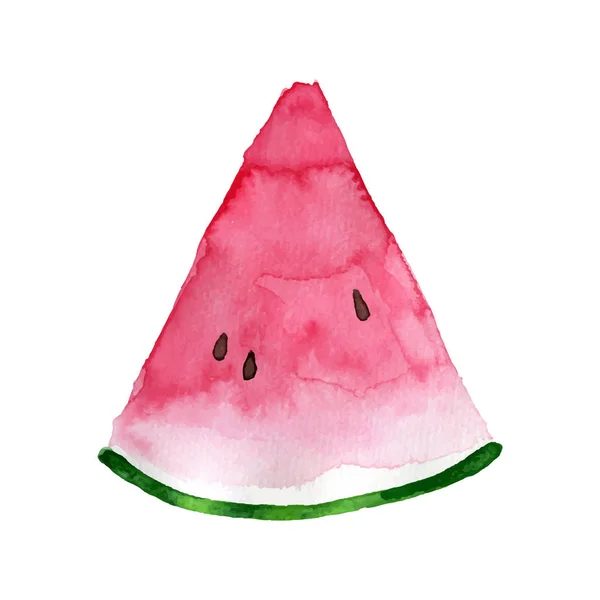 Vektor handgezeichnete Aquarell-Wassermelone — Stockvektor