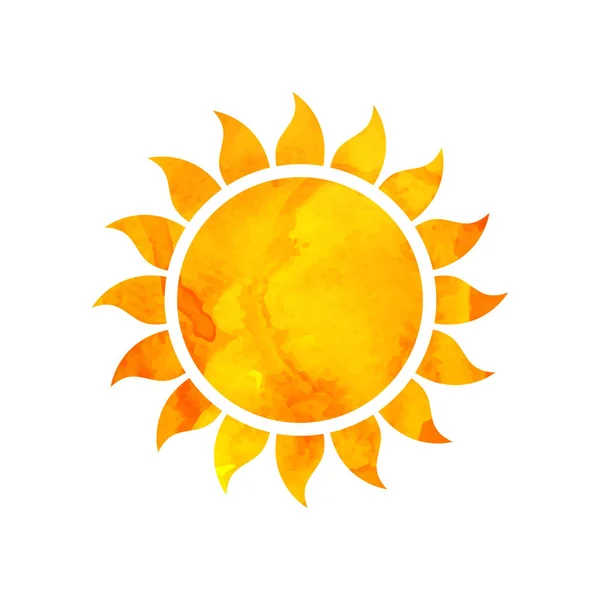 ベクトル水彩太陽 — ストックベクタ