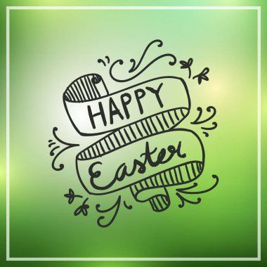 Vektör mutlu Paskalya tasarım yeşil bir arka plan üzerinde