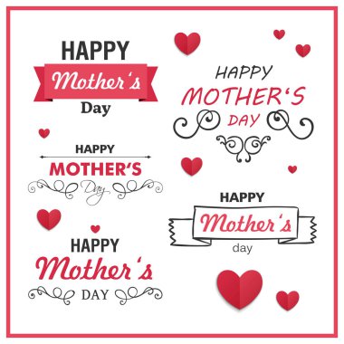 Vektör mutlu anneler günü tasarım öğeleri