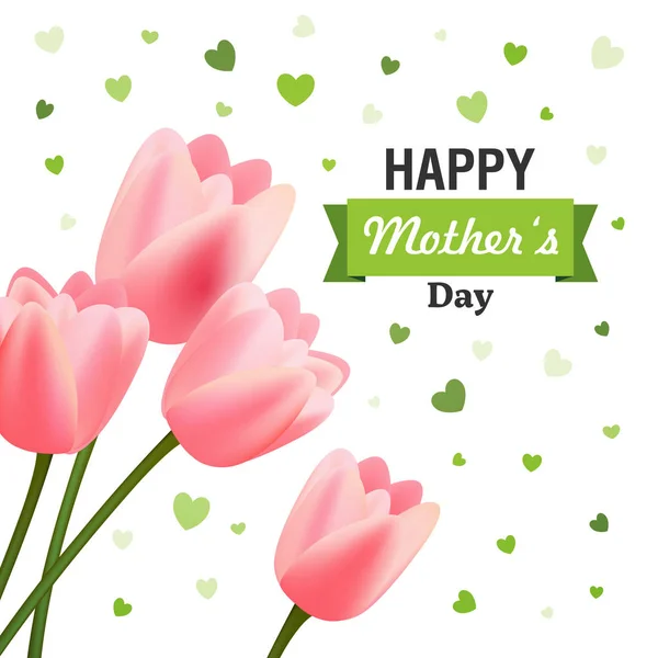 Conception vectorielle de carte de vœux de fête des mères heureuses — Image vectorielle