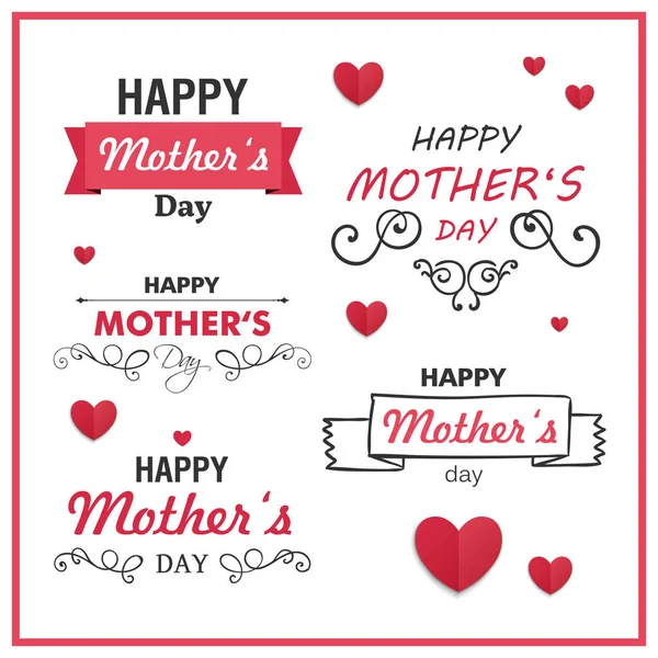 Éléments de conception vectoriels Happy Mothers Day — Image vectorielle