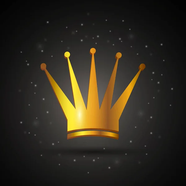 矢量金色的王冠，在黑色的背景 — 图库矢量图片