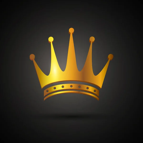 Couronne d'or vectorielle sur fond noir — Image vectorielle