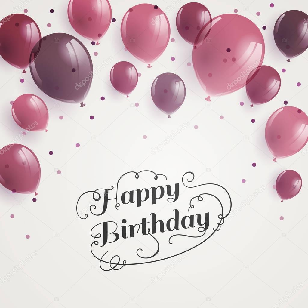 Vector Happy Birthday Greeting Card Design