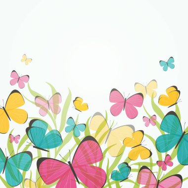 Kelebekli vektör arkaplanı