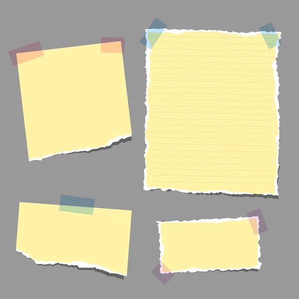 Papiers de note vectoriels jaunes — Image vectorielle