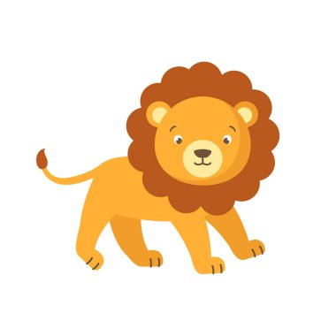 Vektör şirin küçük aslan