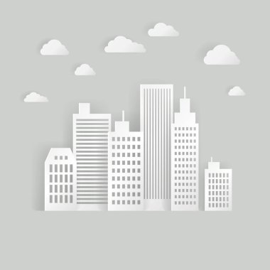 Vektör beyaz kağıt şehir