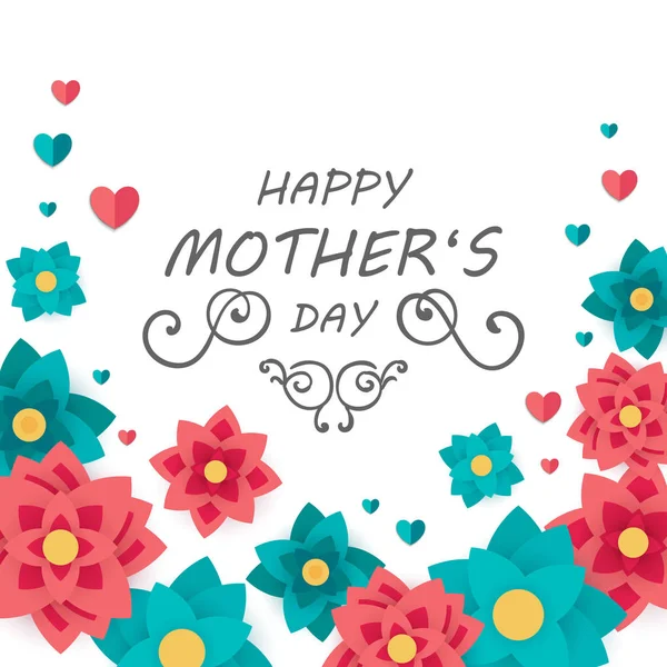 Conception de carte de vœux de fête des mères heureuse vectorielle — Image vectorielle