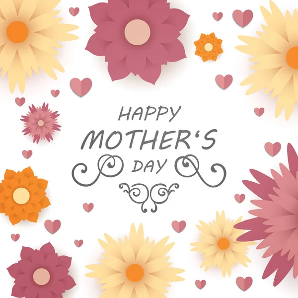 Vektor Boldog anyák napja üdvözlés kártya Design — Stock Vector