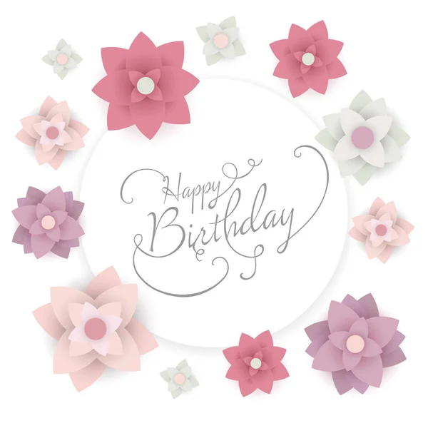 Wektor Happy Birthday kartka z życzeniami Grafika Wektorowa