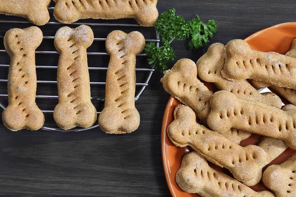 Homemade Healthy Pumpkin Dog Bone Cookies — Stock Photo, Image