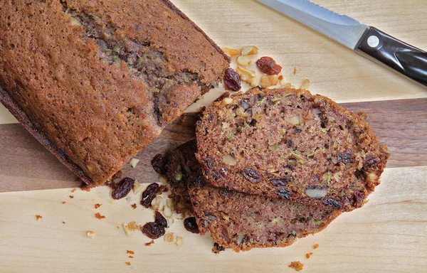 Gezonde Homemade courgette brood, bovenaanzicht — Stockfoto