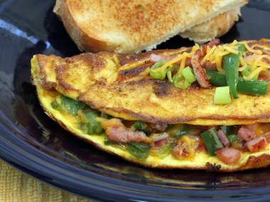 Bir Western omlet aşırı makro