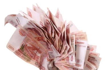 Rus banknotlar close-up. Beş bin Rublesi notları