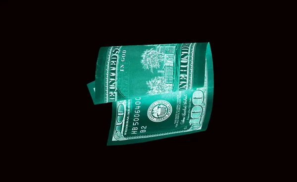Εκατό δολαρίων λογαριασμούς (χαρτονομίσματα) κοντά επάνω, το νόμισμα των ΗΠΑ--στην προστασία Uv φως — Φωτογραφία Αρχείου