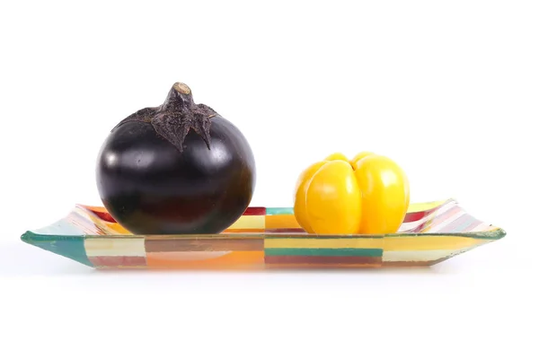 Still life with pepper and eggplants — Stock Photo, Image