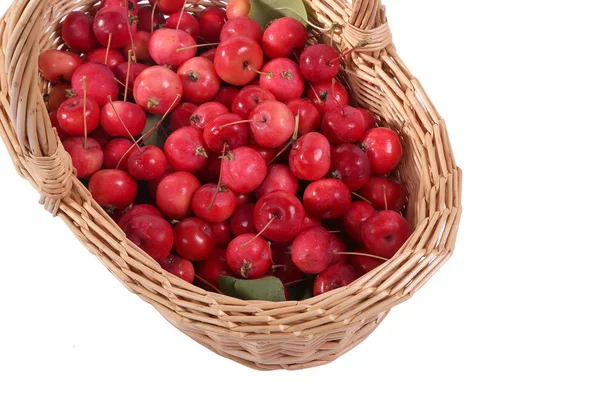Stillleben mit frischen kleinen roten Äpfeln — Stockfoto