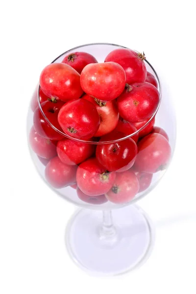 Still-life with fresh small red apples — Stock Photo, Image