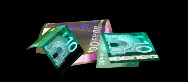 Moneda euro (billetes) en protección contra la luz UV —  Fotos de Stock