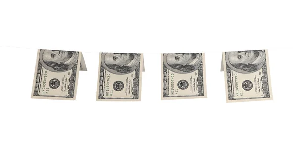 Yüz dolar faturaları yakın yukarı ABD para birimi — Stok fotoğraf