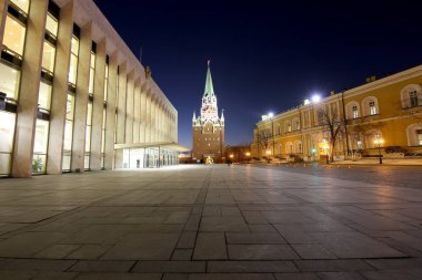 Gece, Rusya Moskova Kremlin içinde. UNESCO Dünya Miras Listesi