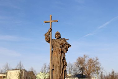 Kutsal Prens Vladimir Borovitskaya Meydanı yakınındaki Kremlin, Rusya Moskova'da büyük anıt. Açılış töreni 4 Kasım 2016 gerçekleşti 