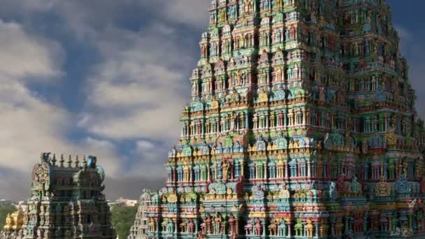 Мінакші від індуїстський храм в аеропорту, Тамілнад, Південної Індії — стокове відео