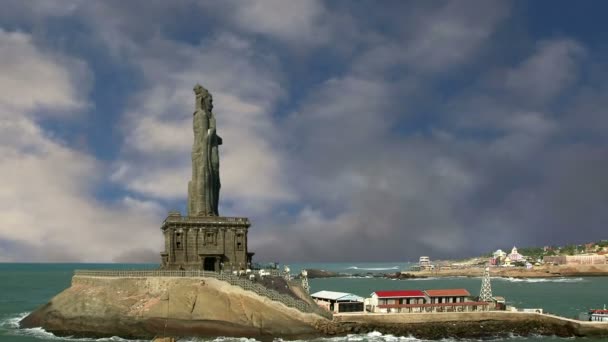 Thiruvalluvar standbeeld, kanyakumari, tamilnadu, india — Stockvideo